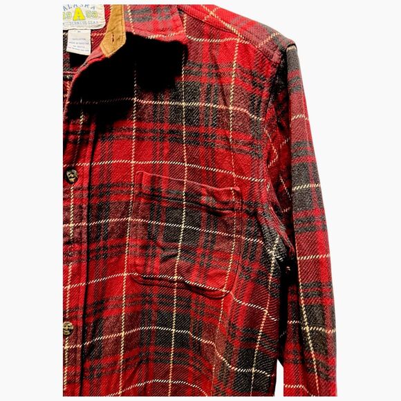 Alaska 1959 Wilderness Gear Mens Red Plaid Flannel Size Medium Long Sleeves - Picture 5 of 12